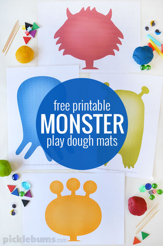 Monster Play Dough Mats - Free Printable - Picklebums